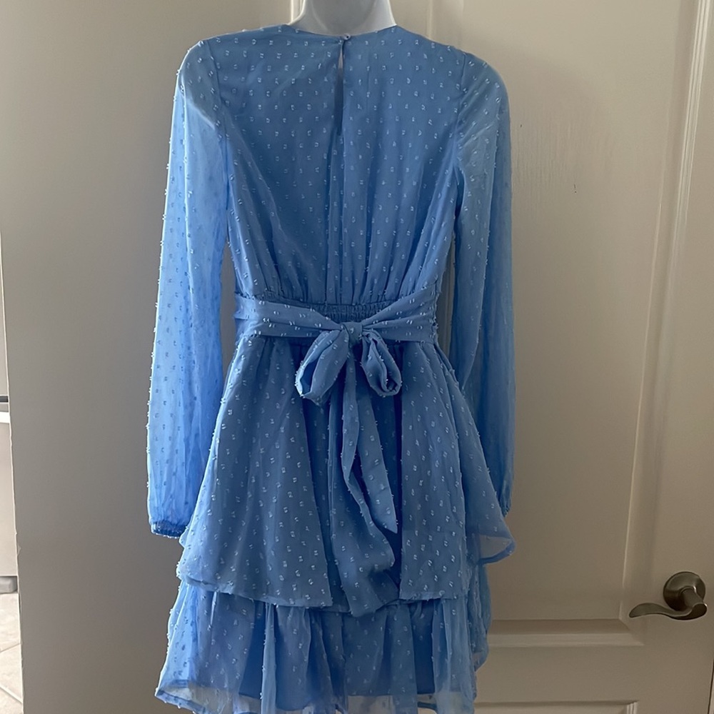Jessica Simpson Periwinkle Tiered Dress Tie-Back Size Medium - Picture 2 of 4